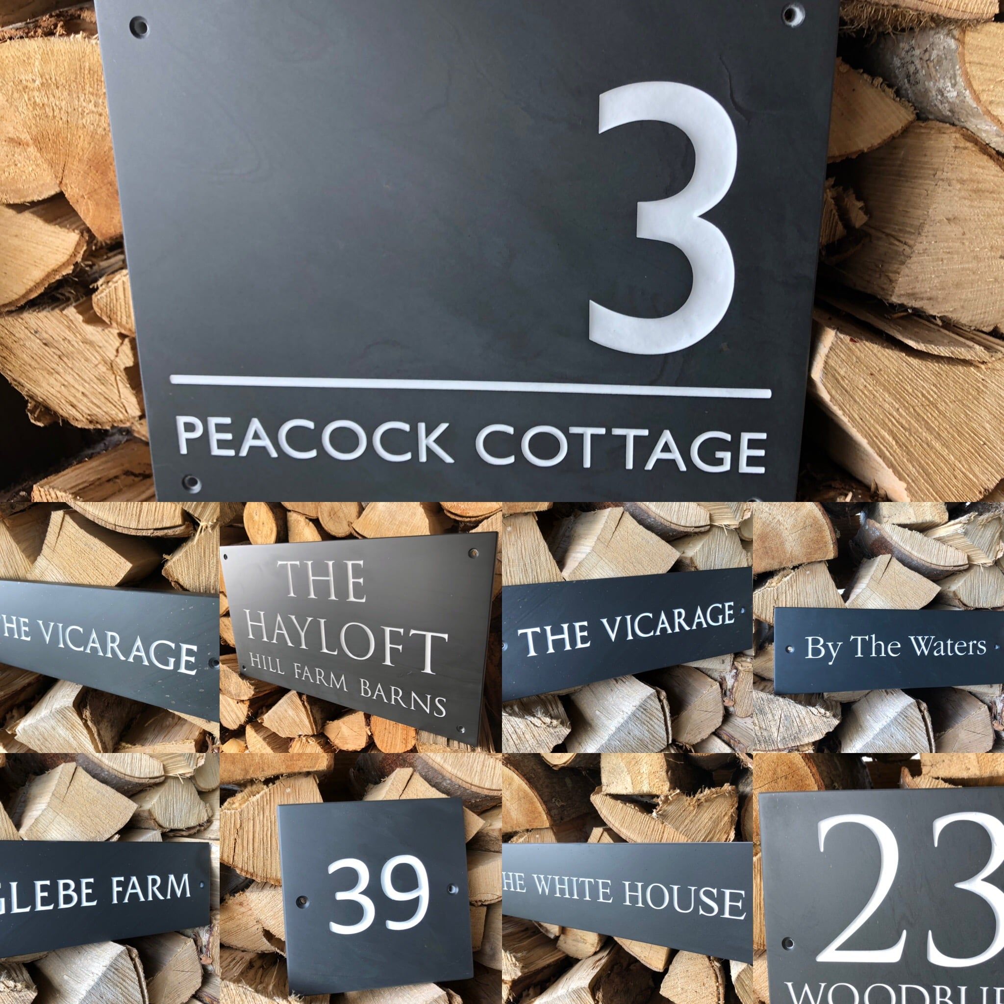 Slate House Signs 20mm Thick Deep Engraved & Painted by Hand Various Sizes Available - Image 2