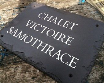 Large Rustic Welsh Slate House Door Gate Sign