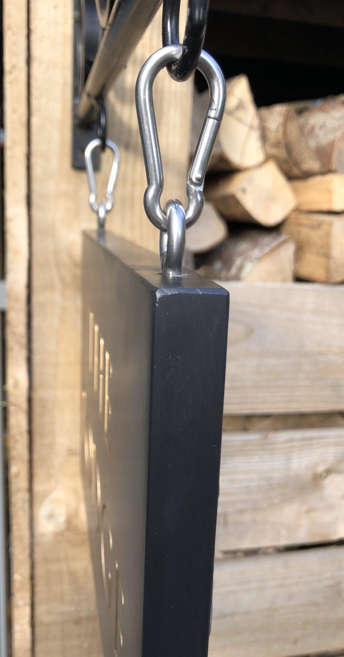 Hanging Slate House Sign with Wrought Iron Steel Bracket - Image 6