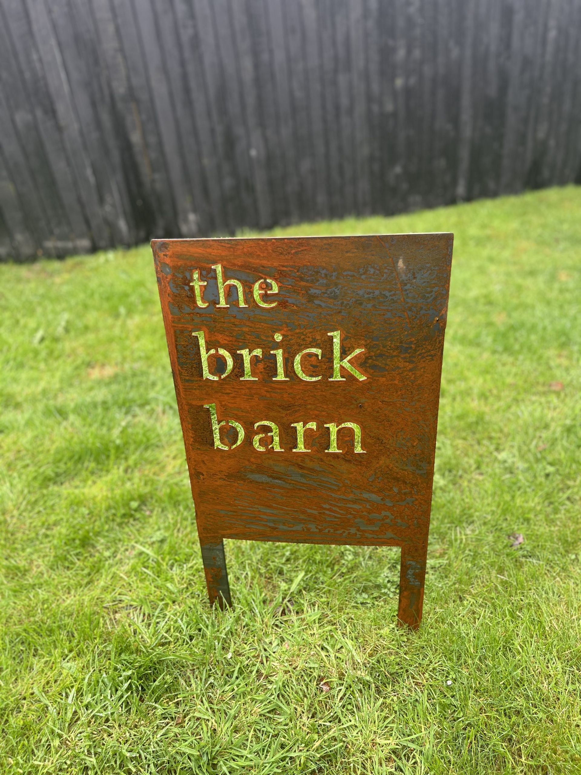 House Signs - House Number - Made With 2mm Thick Corten Steel With Posts for Quick Easy Install -various sizes available No Fixings Required - Image 15