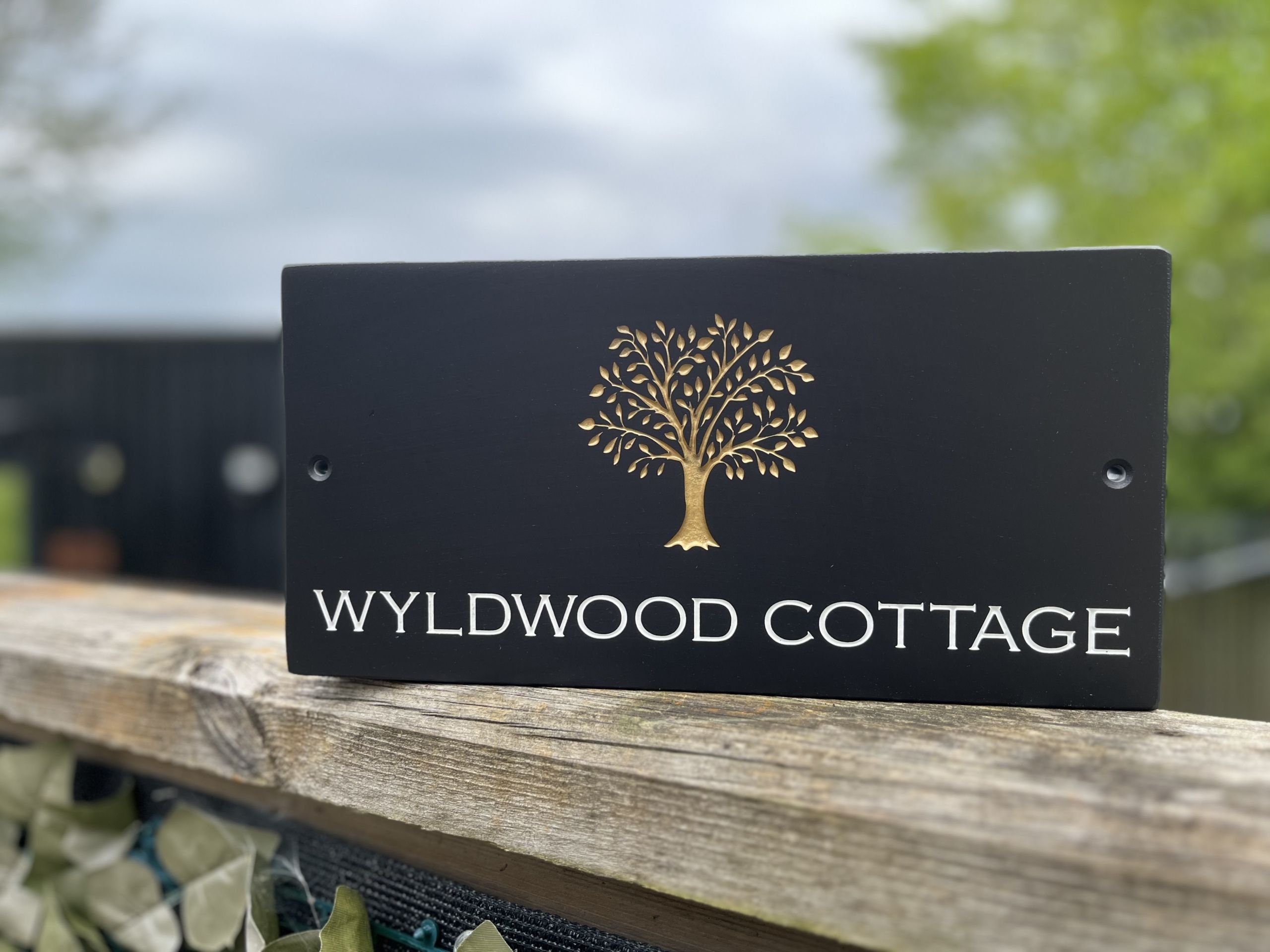 Personalised Deep Engraved Slate House Sign - 20mm Thick - Tree Design - Various Sizes - Image 6