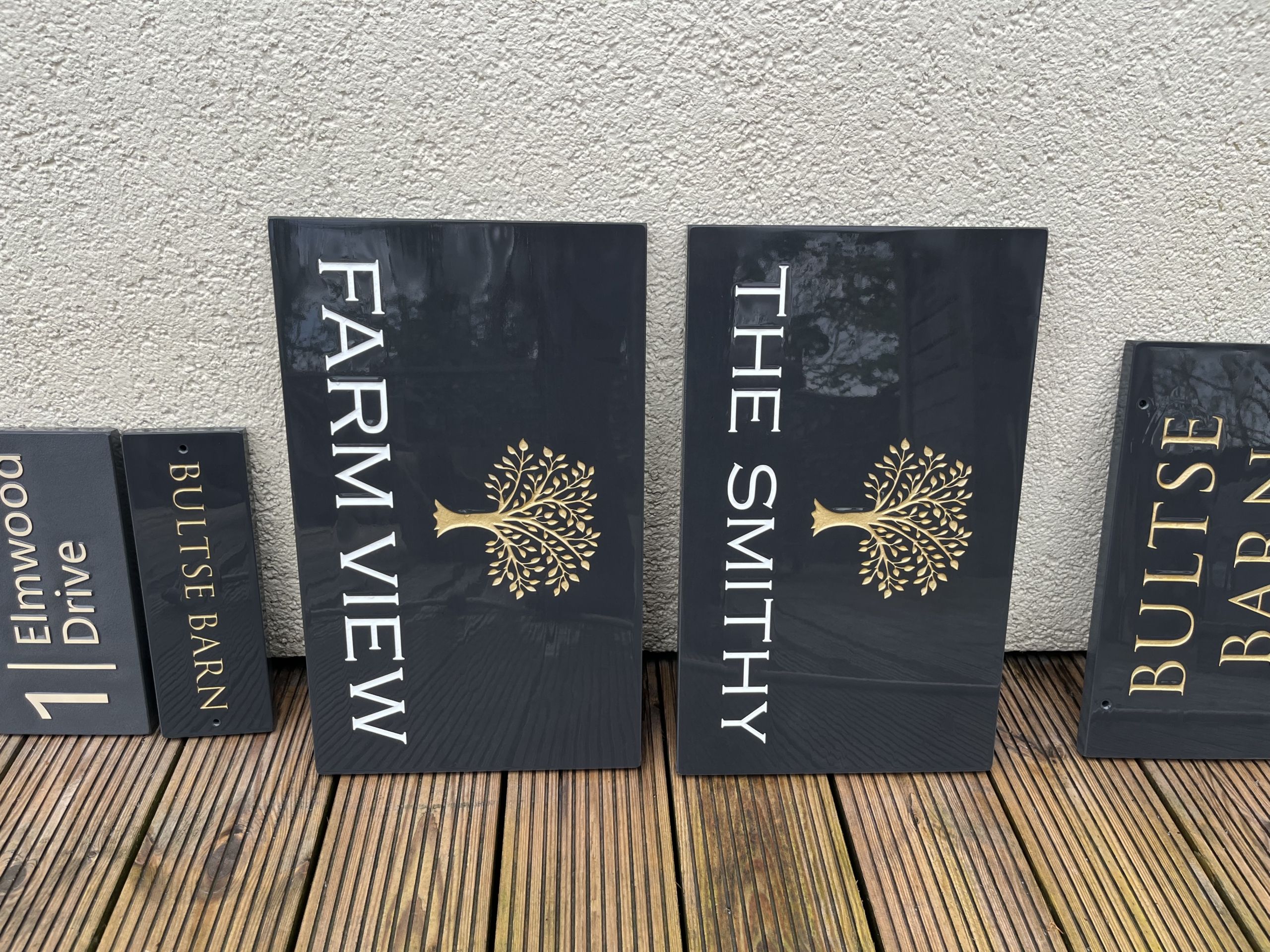 Personalised Deep Engraved Slate House Sign - 20mm Thick - Tree Design - Various Sizes - Image 4