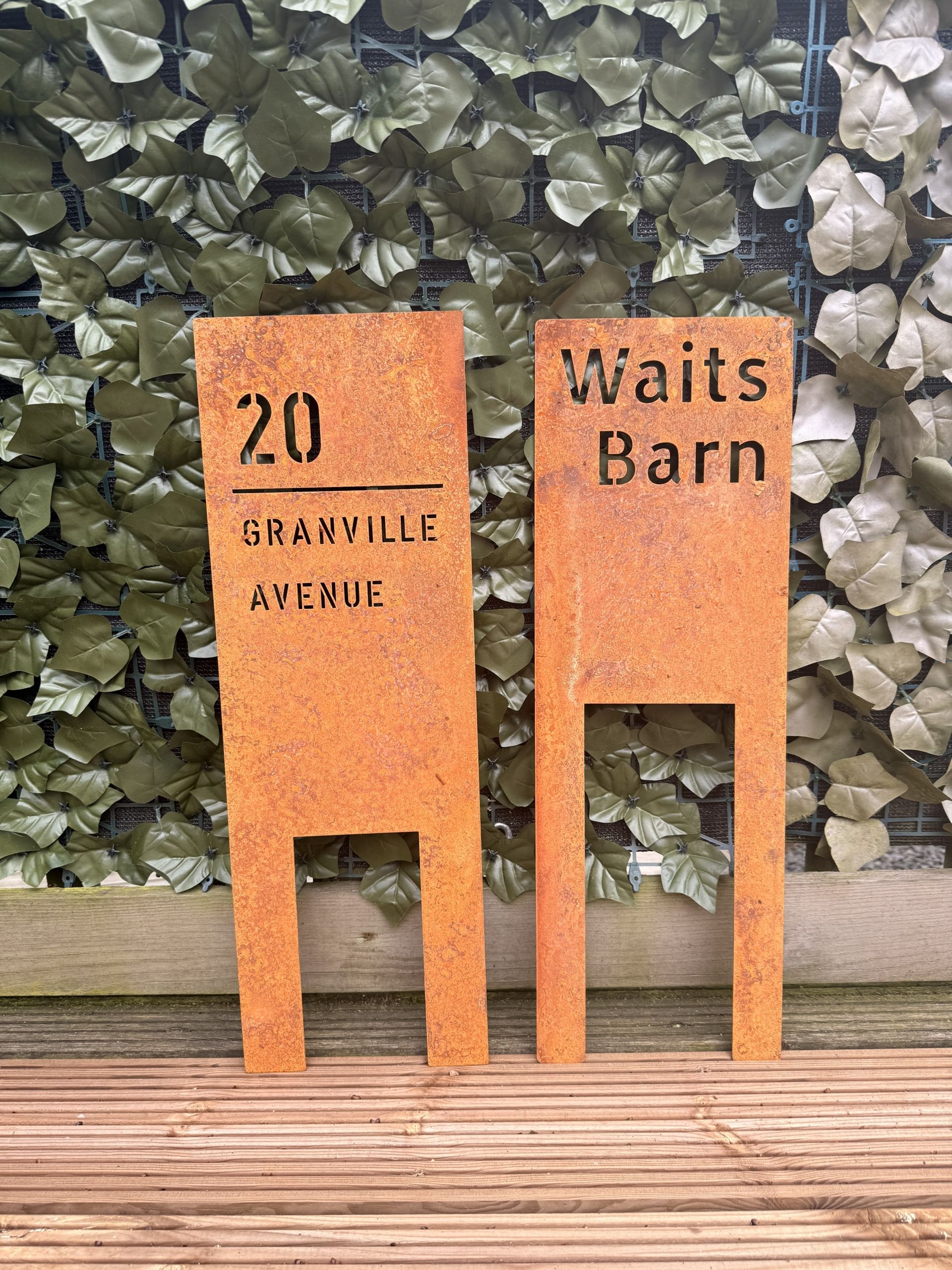 House Signs - House Number - Made With 2mm Thick Corten Steel With Posts for Quick Easy Install -various sizes available No Fixings Required - Image 7