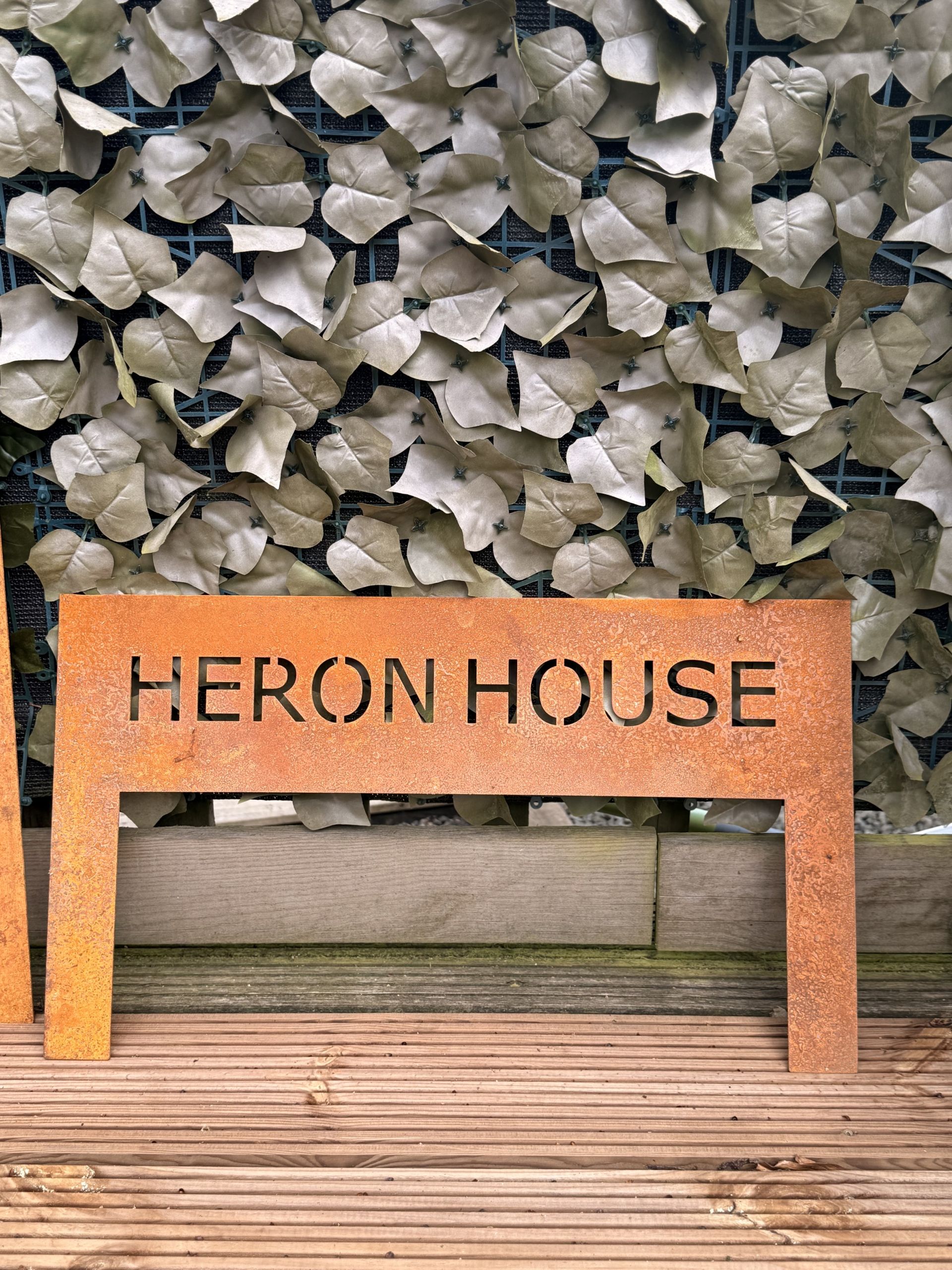 House Signs - House Number - Made With 2mm Thick Corten Steel With Posts for Quick Easy Install -various sizes available No Fixings Required - Image 17