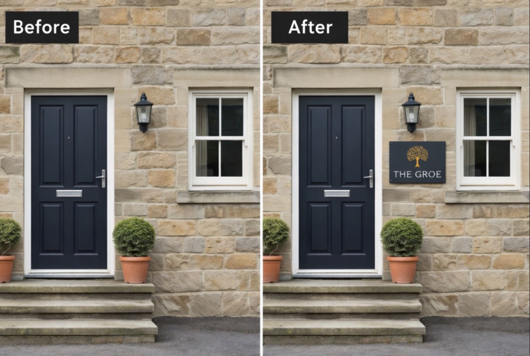 Personalised Deep Engraved Slate House Sign - 20mm Thick - Tree Design - Various Sizes - Image 8