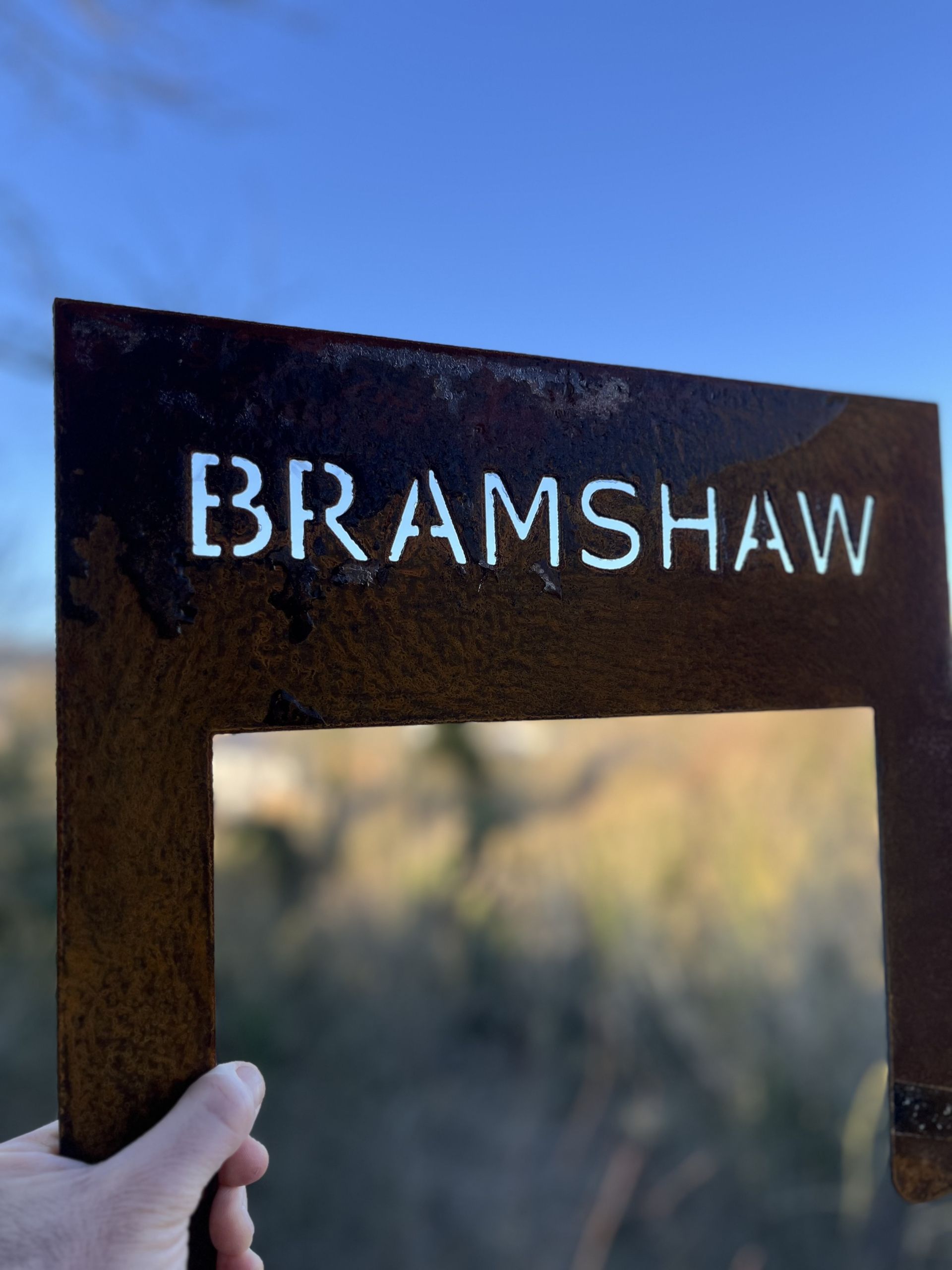 House Signs - House Number - Made With 2mm Thick Corten Steel With Posts for Quick Easy Install -various sizes available No Fixings Required - Image 9