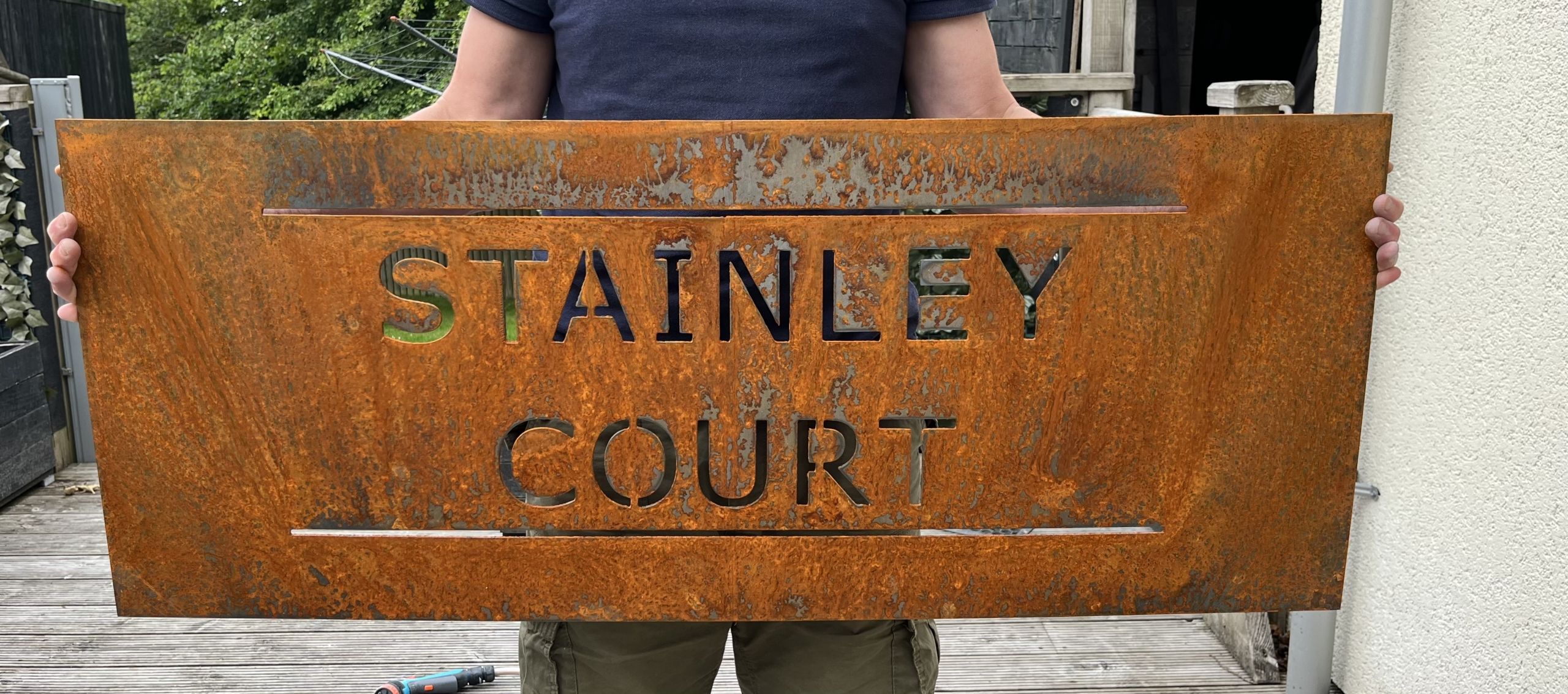 Large Rustic Corten Steel Signs- The perfect no maintenance required wall sign various sizes. - Image 7