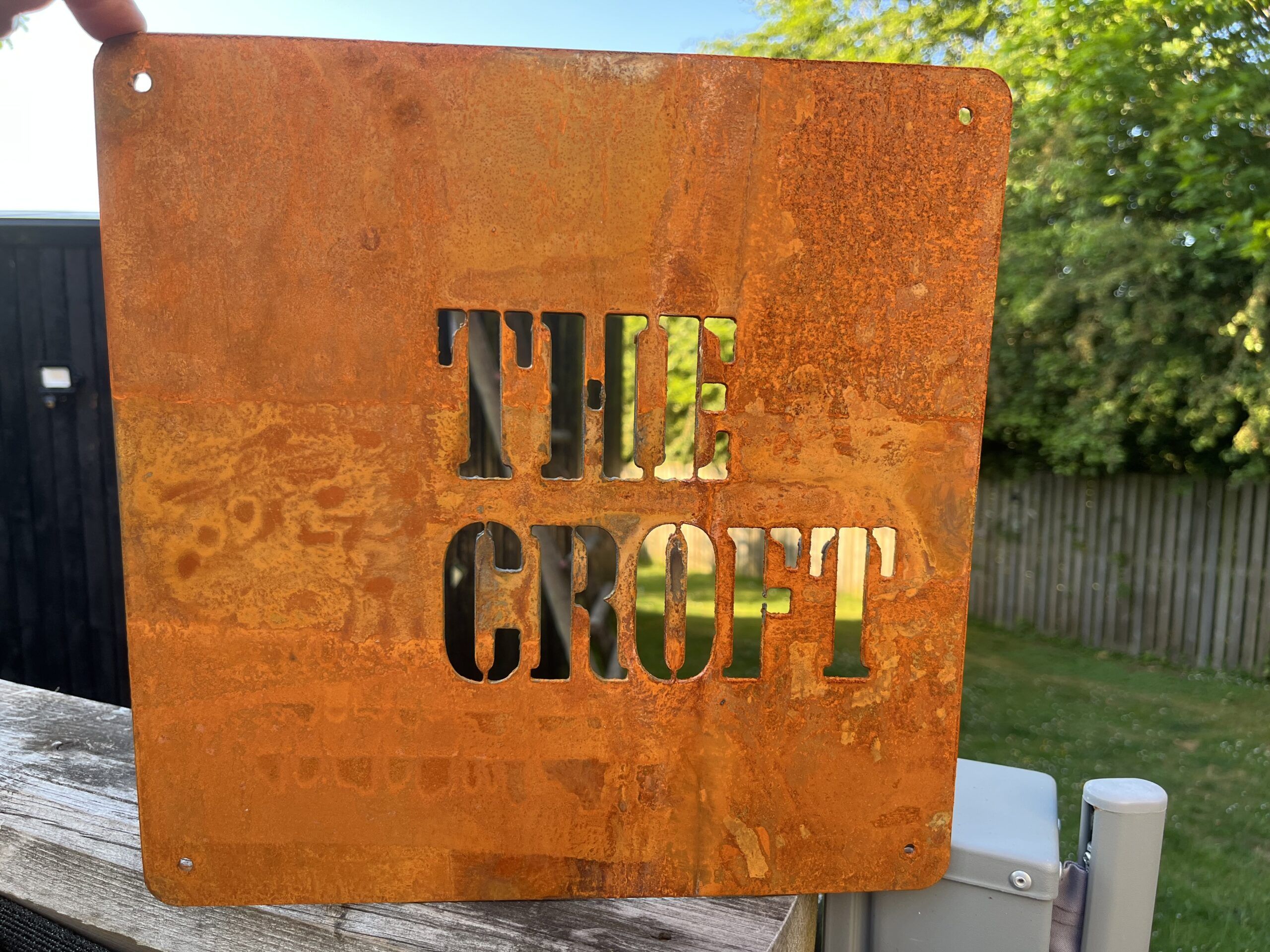 Square Corten Steel Rustic House Gate Fence Wall Sign 2mm thick 300x300mm - Image 4