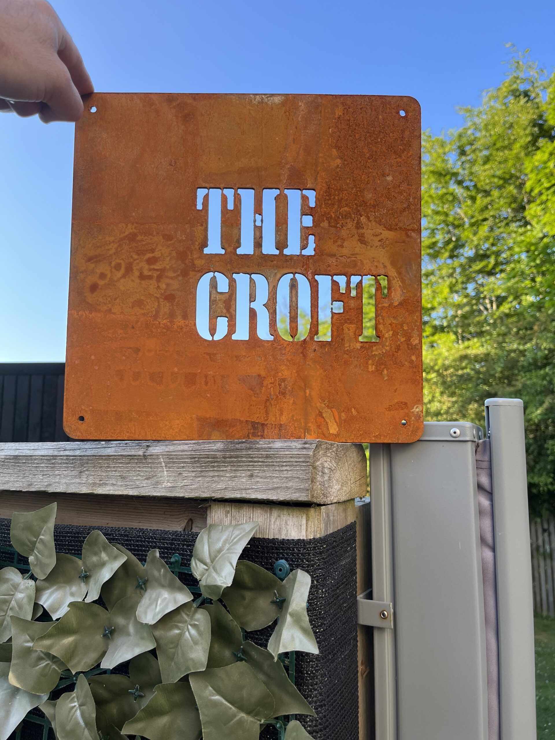 Square Corten Steel Rustic House Gate Fence Wall Sign 2mm thick 300x300mm - Image 2