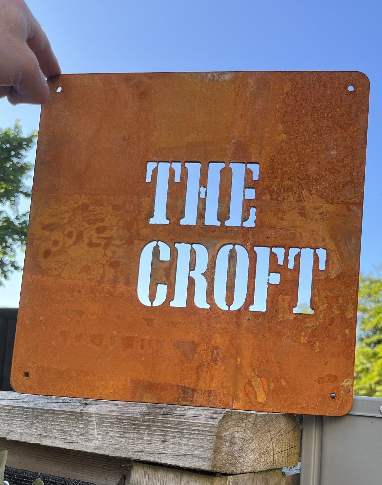 Square Corten Steel Rustic House Gate Fence Wall Sign 2mm thick 300x300mm