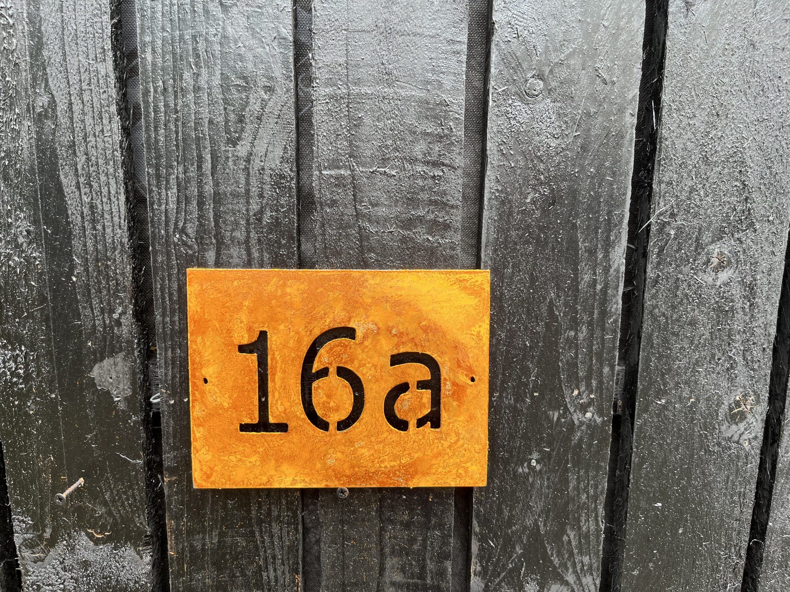 Corten Steel Rustic House Gate Fence Wall Door Number Sign 200x150mm , 2mm Thick - Image 3
