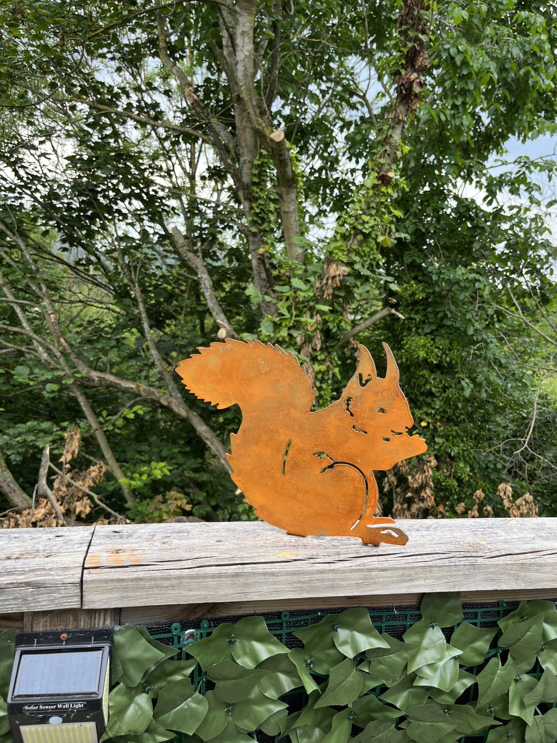 Large Corten Steel Squirrel Garden Ornament Sculpture Self Standing Gift 300mm High - Image 4