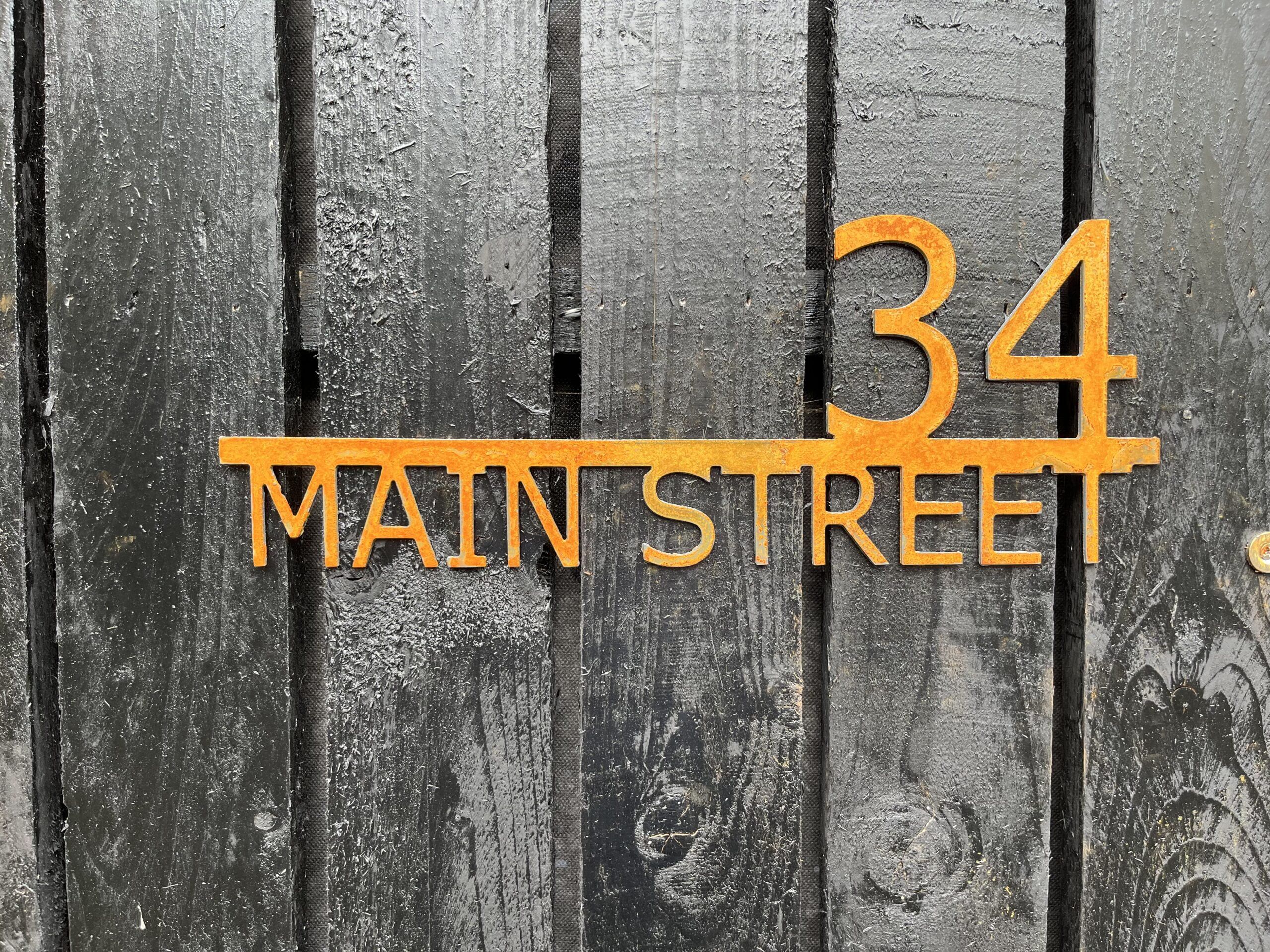 Stylish Corten Steel House Number, Name and Address Sign - Image 3