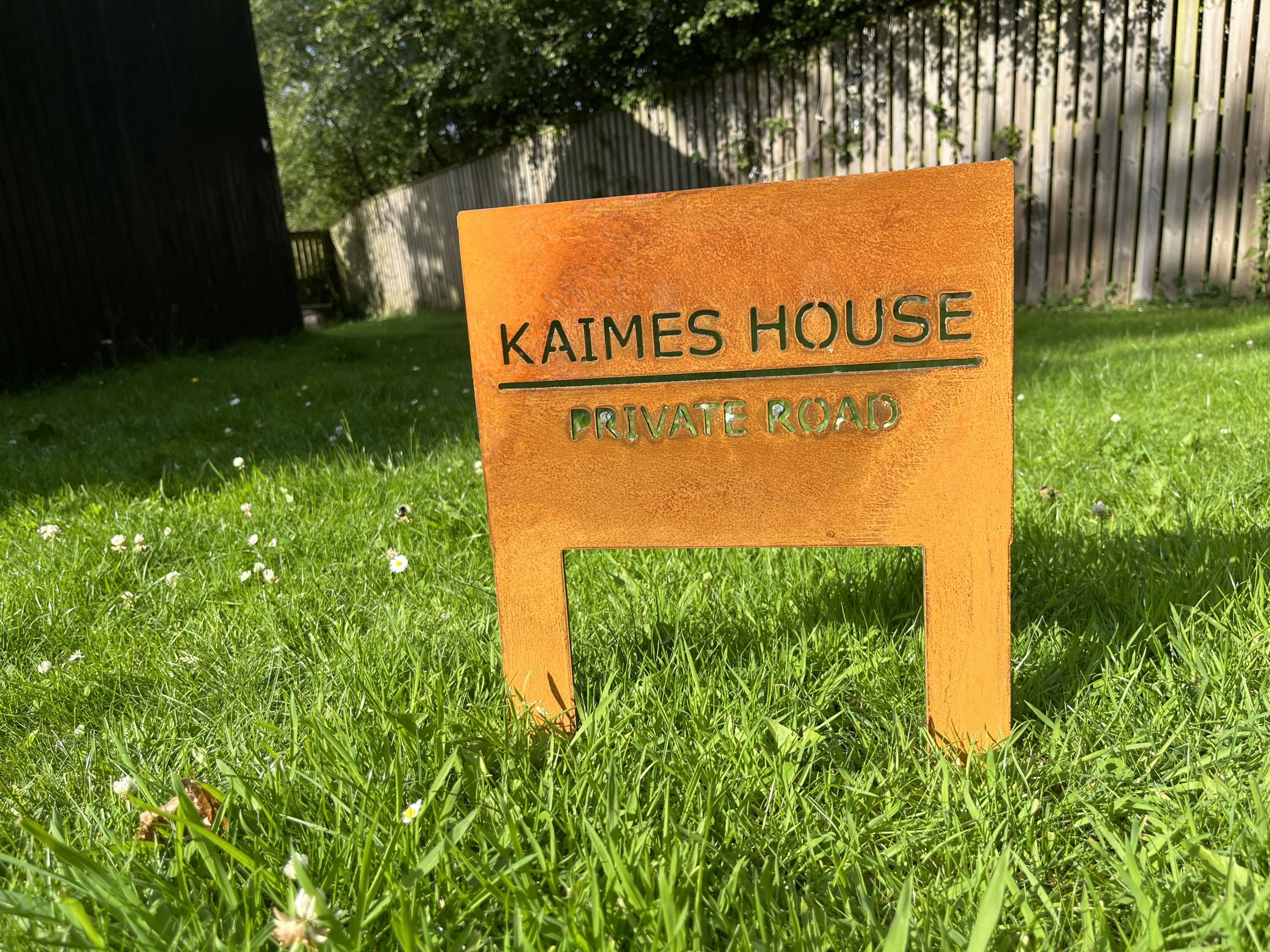 House Signs - House Number - Made With 2mm Thick Corten Steel With Posts for Quick Easy Install -various sizes available No Fixings Required - Image 12