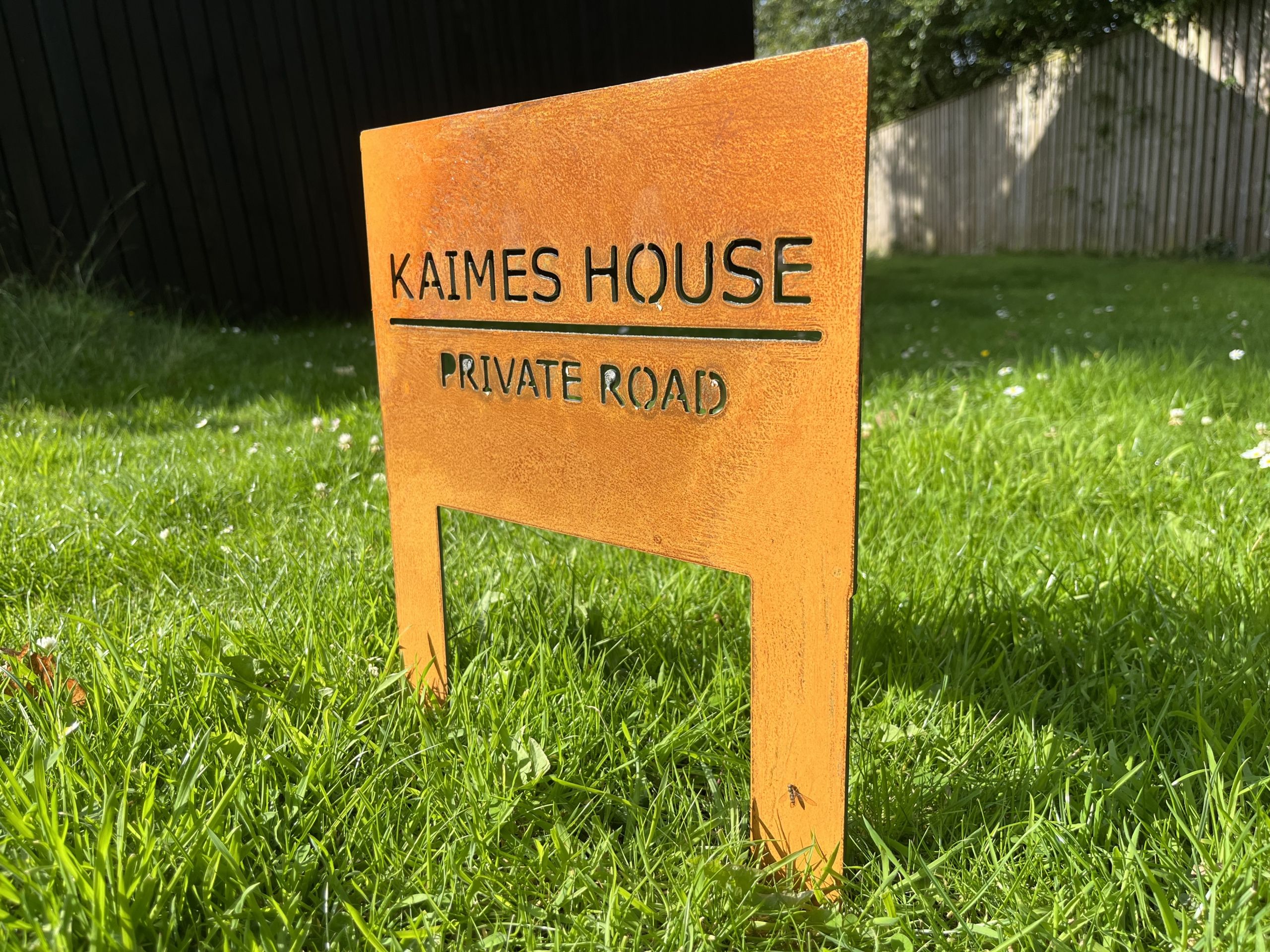 House Signs - House Number - Made With 2mm Thick Corten Steel With Posts for Quick Easy Install -various sizes available No Fixings Required - Image 2