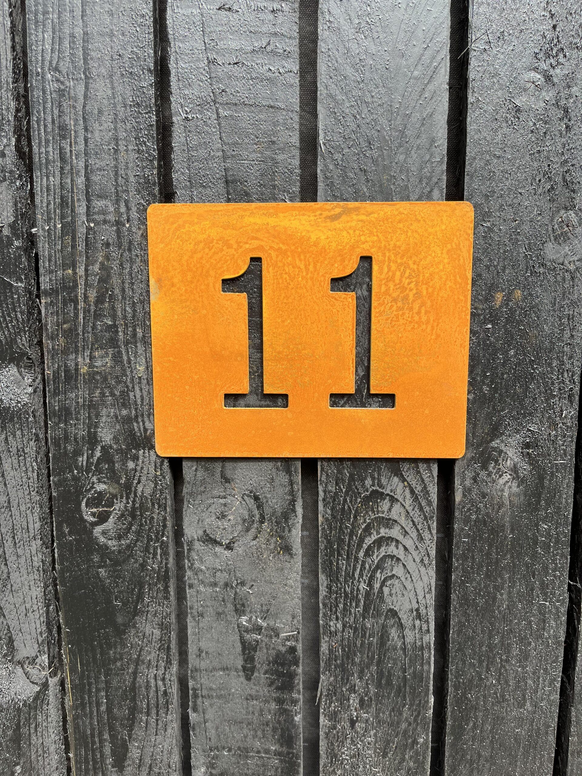 Corten Steel Rustic House Gate Fence Wall Door Number Sign 200x150mm , 2mm Thick - Image 8
