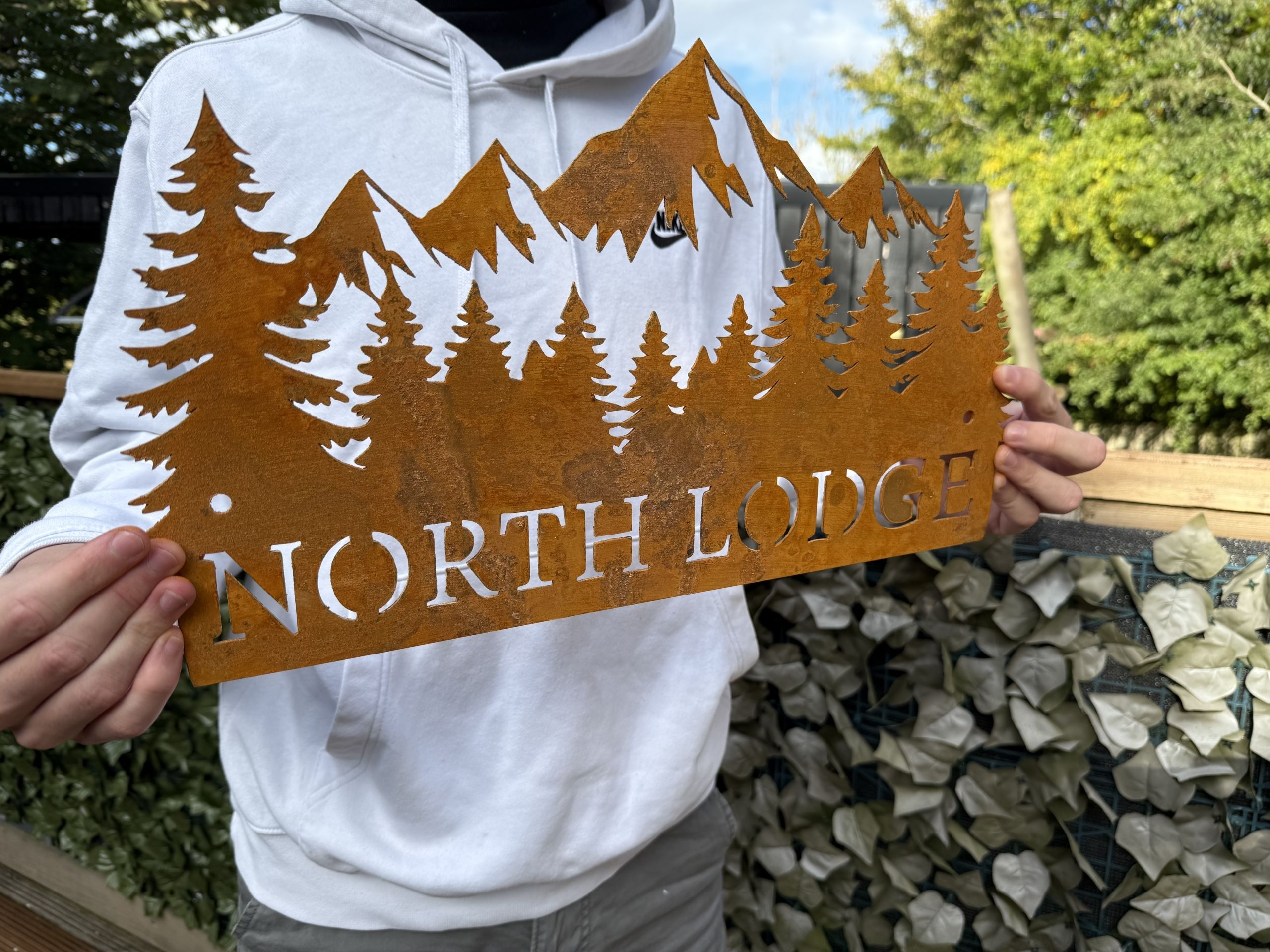 Corten Steel Sign Mountain Forest scene , various sizes available and bespoke. - Image 6