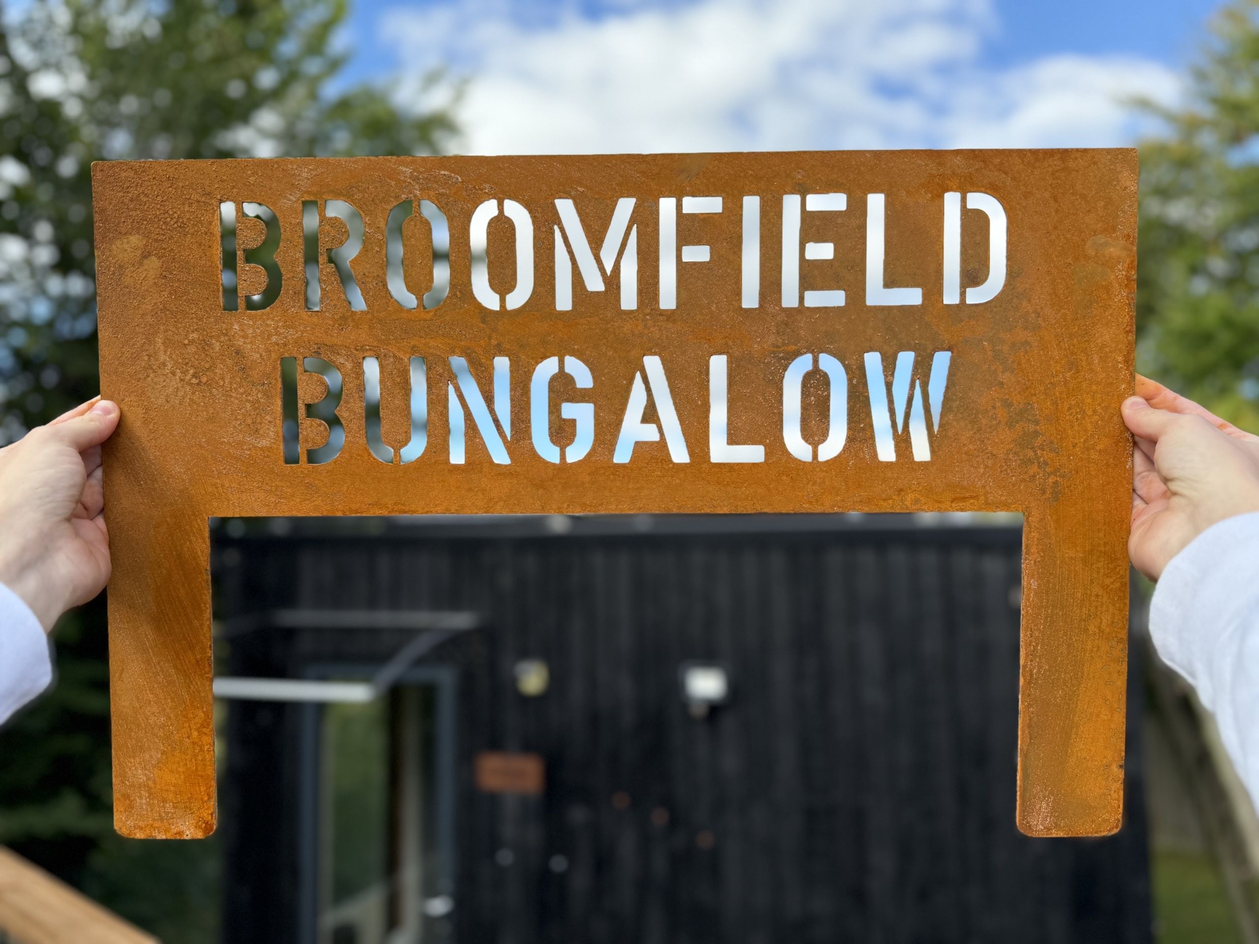 House Signs - House Number - Made With 2mm Thick Corten Steel With Posts for Quick Easy Install -various sizes available No Fixings Required - Image 10