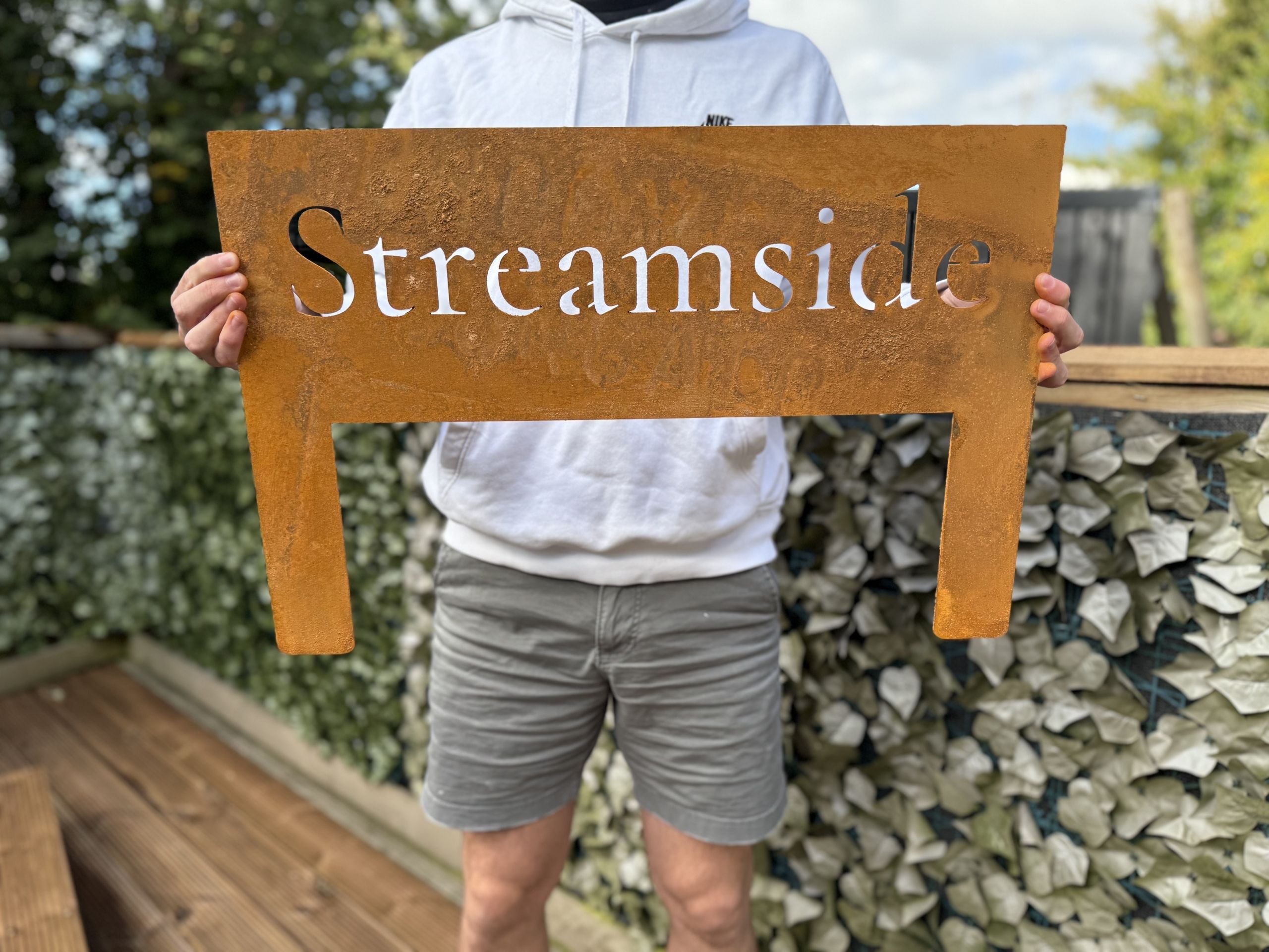 House Signs - House Number - Made With 2mm Thick Corten Steel With Posts for Quick Easy Install -various sizes available No Fixings Required - Image 8
