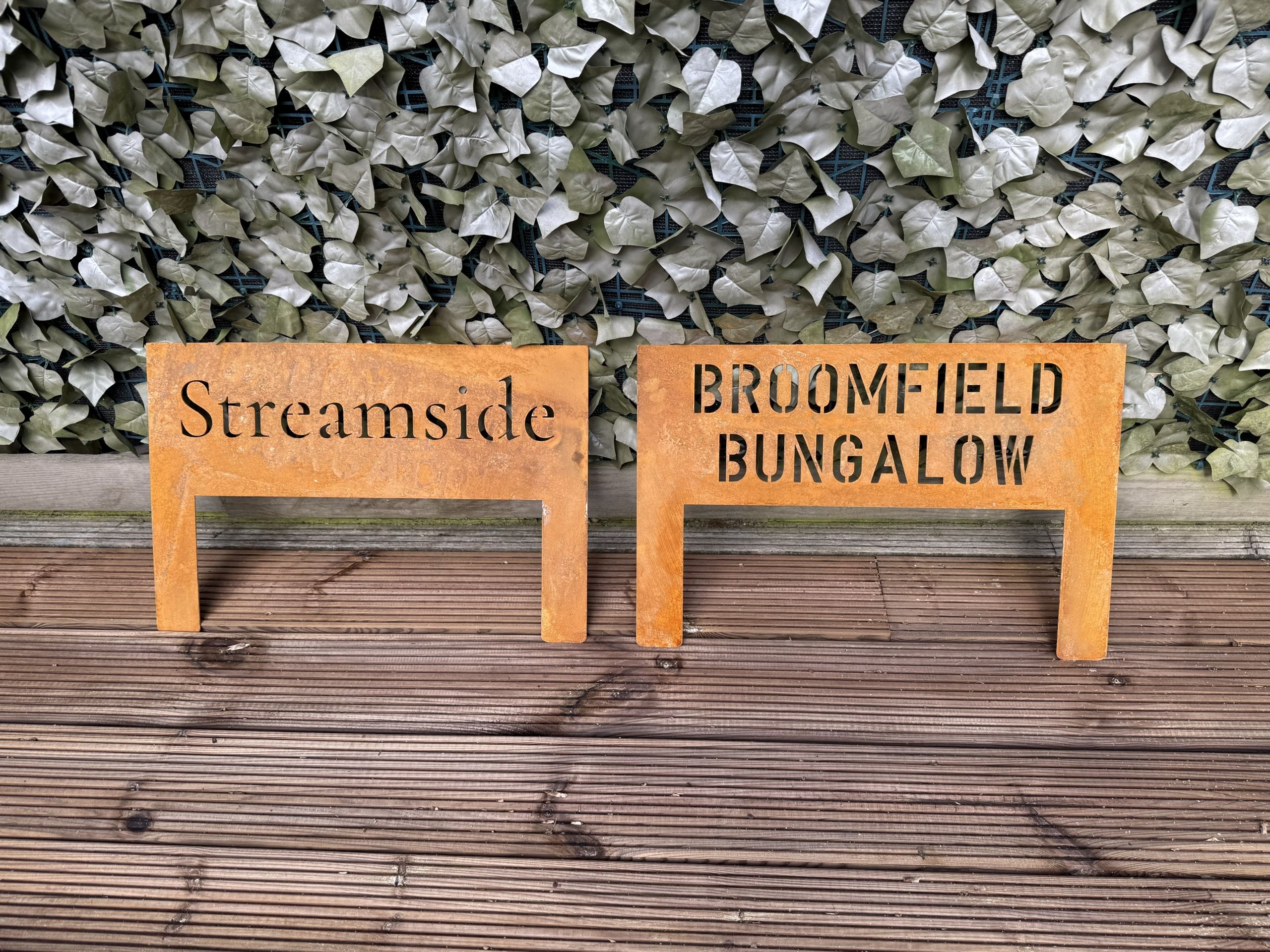 House Signs - House Number - Made With 2mm Thick Corten Steel With Posts for Quick Easy Install -various sizes available No Fixings Required - Image 4