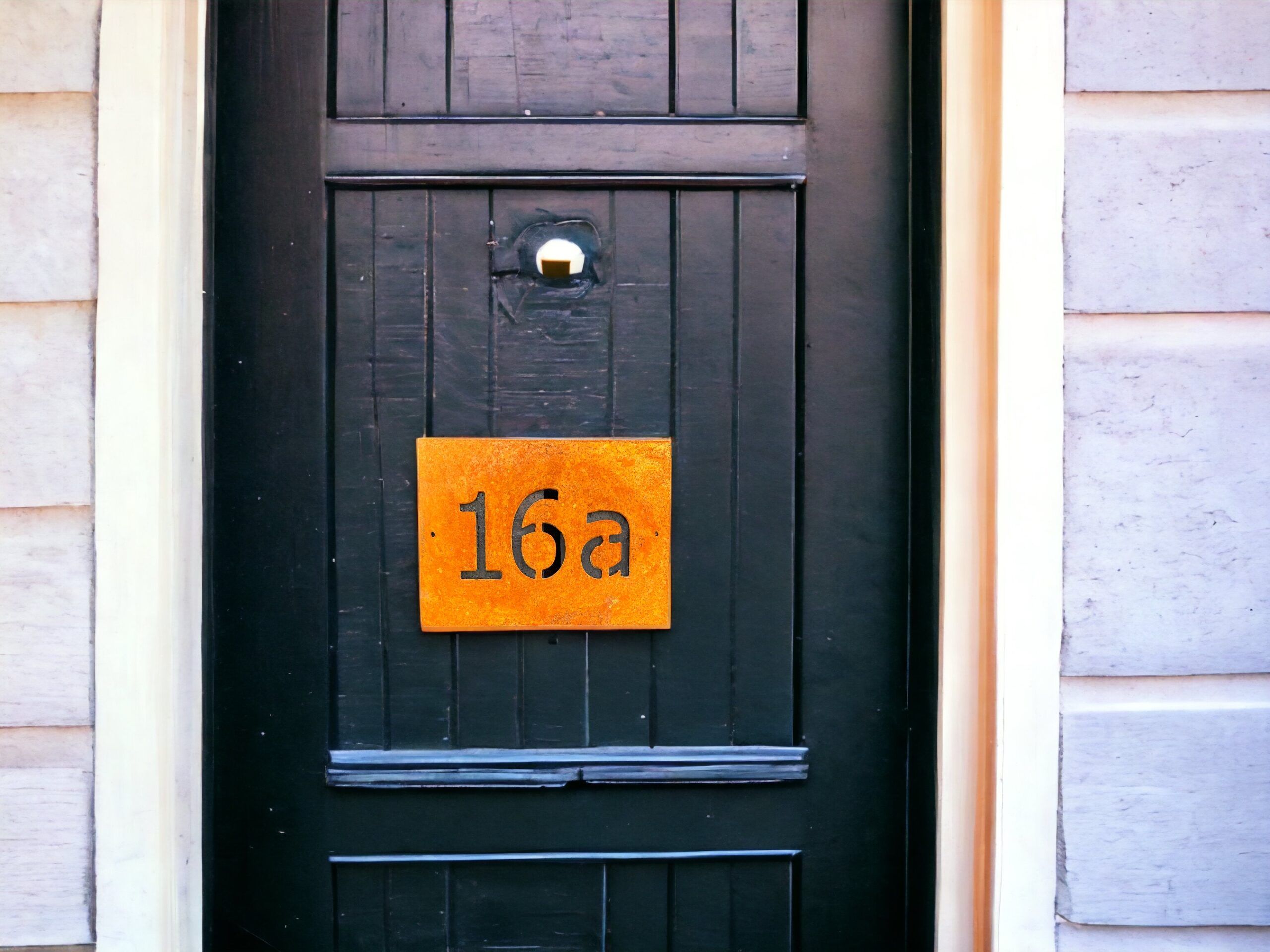 Corten Steel Rustic House Gate Fence Wall Door Number Sign 200x150mm , 2mm Thick - Image 5