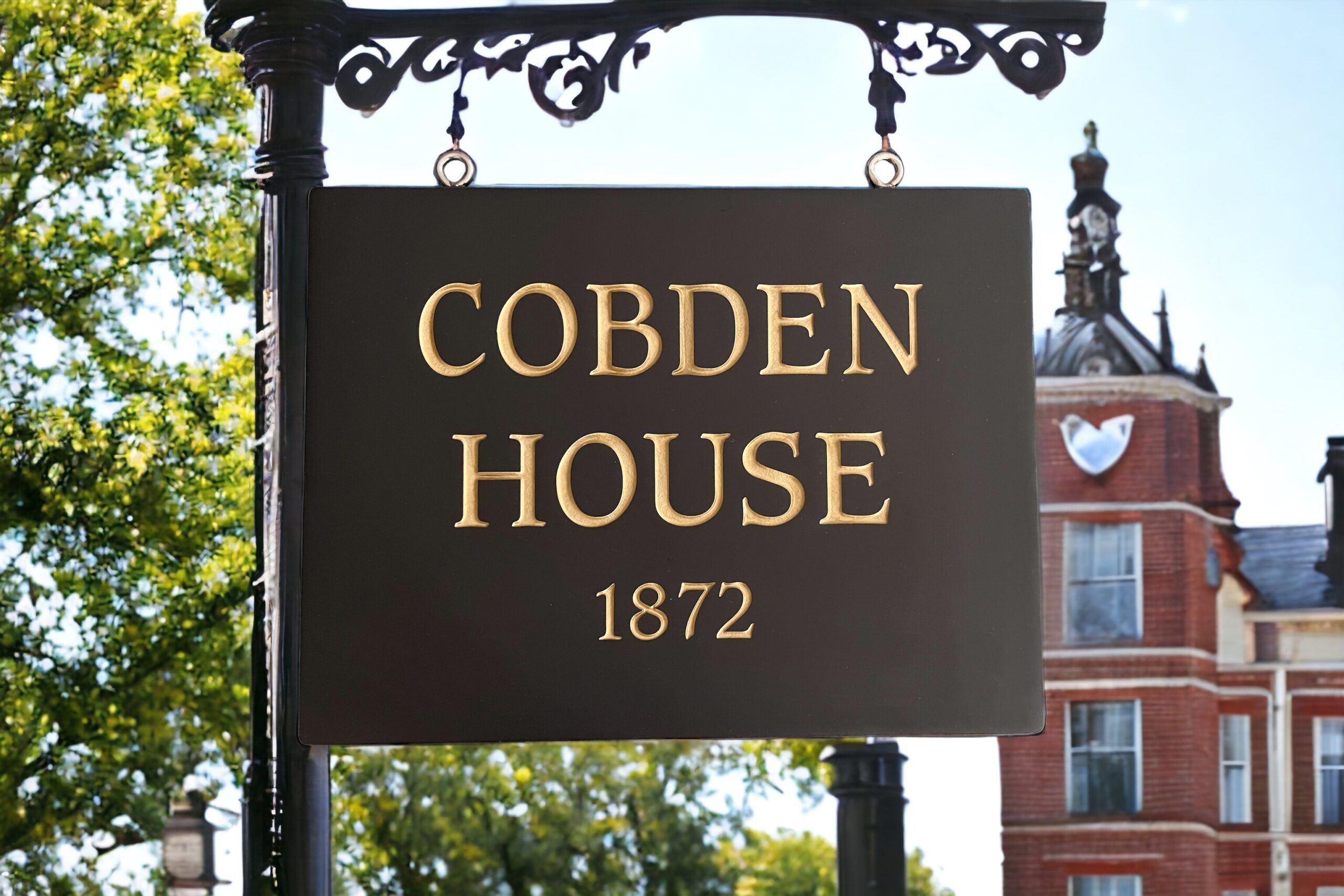 Hanging Slate House Sign with Wrought Iron Steel Bracket - Image 7