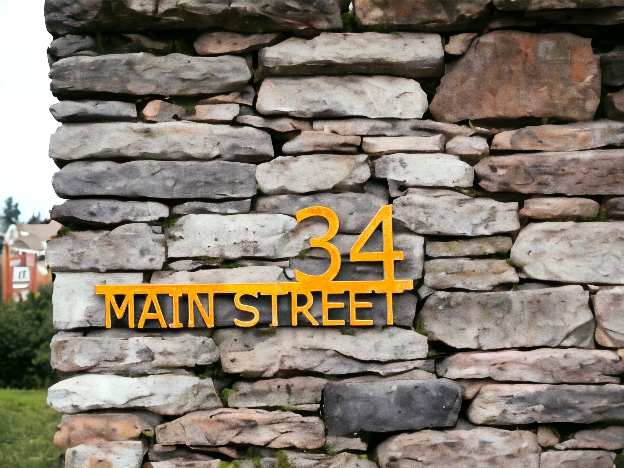 Stylish Corten Steel House Number, Name and Address Sign