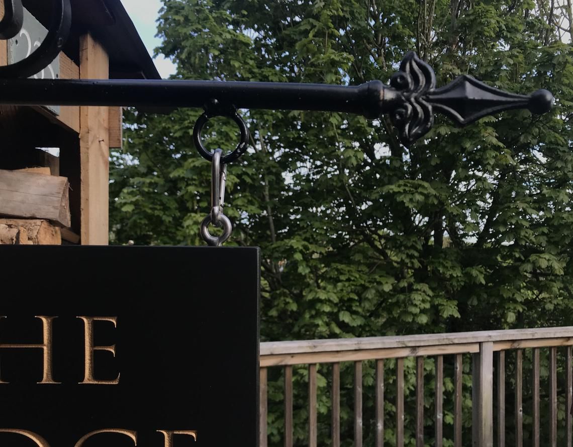 Hanging Slate House Sign with Wrought Iron Steel Bracket - Image 5