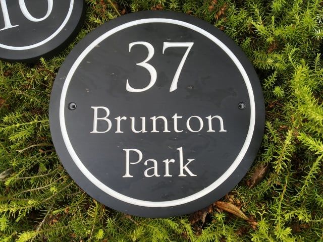 Large Round Slate House Sign