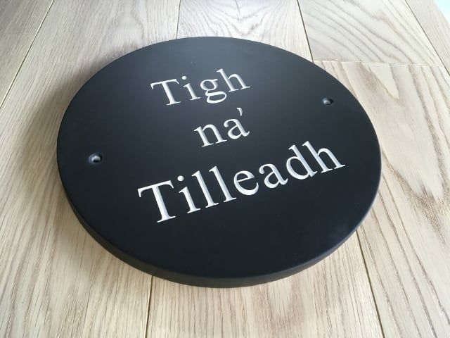 Large Round Slate House Sign