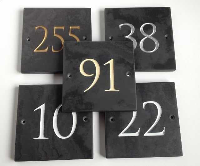 Engraved Slate House Number 150mm x 150mm