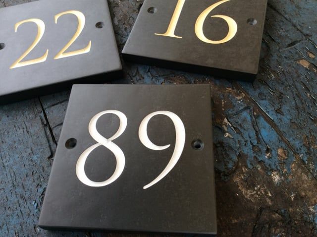 Engraved Slate House Number 150mm x 150mm